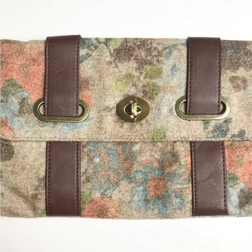 Urban Outfitters Strapped Watercolor Floral Clutch Purse by Kimchi Blue - Picture 2 of 6